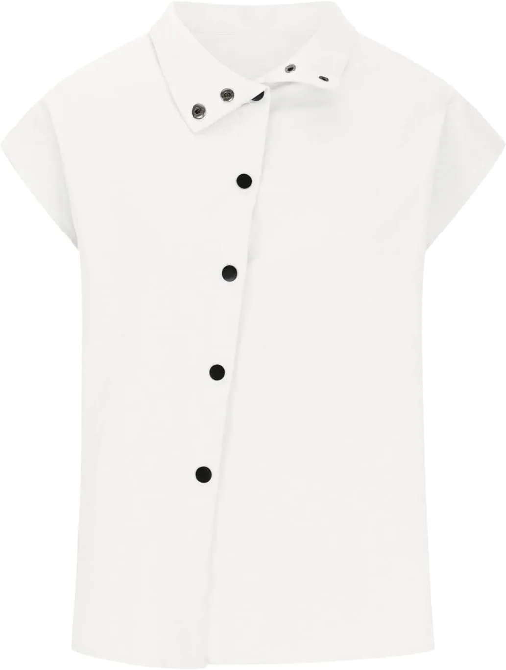 Womens Short Sleeve Button Cotton Linen Tops Simple Solid Color Tees Shirts Loose Casual Fashion Blouse