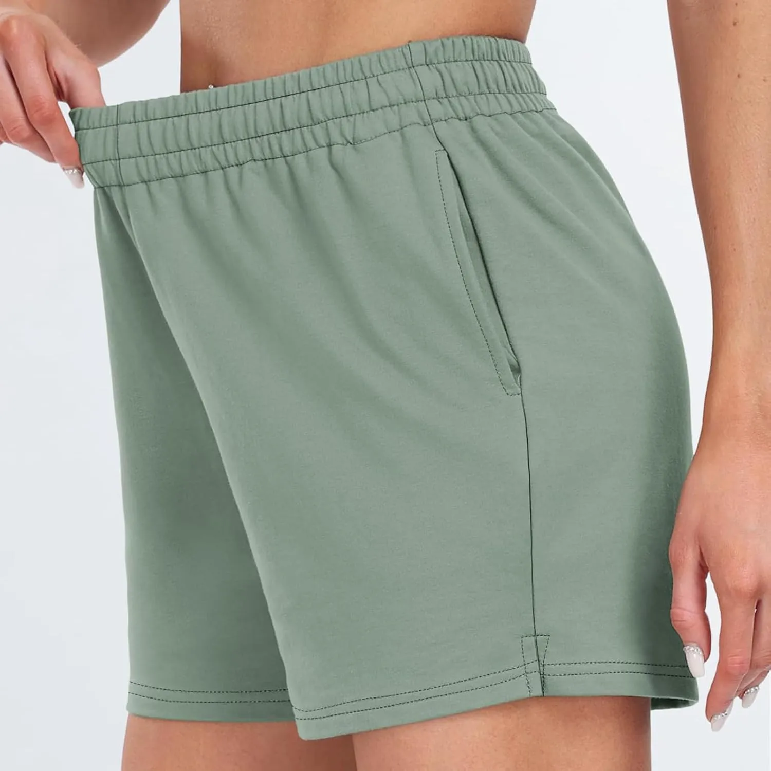 Women's Shorts Casual Summer Drawstring Comfy Elastic High Waist Athletic Shorts Baggy Sweat Shorts with Pockets