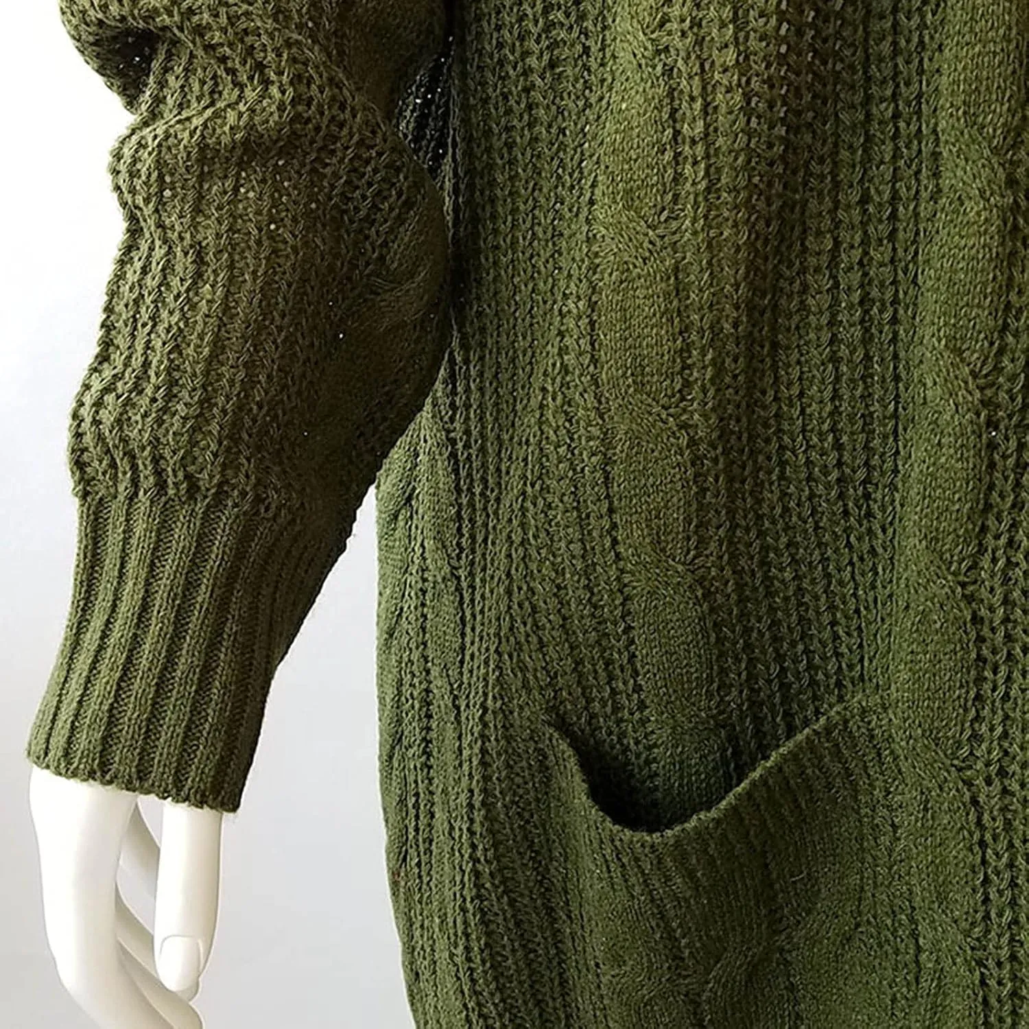 Women's Solid Casual Long Sleeve Buttonless Cardigans Autumn Winter Classic Cozy Thick Warm Plus Size Knitted Sweater Coats