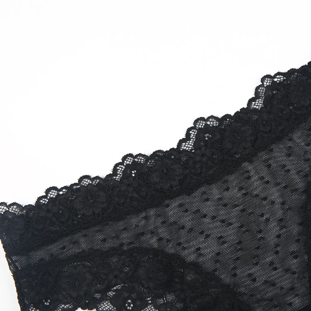 Women's Underwear | Black Lace Low-Rise Panties