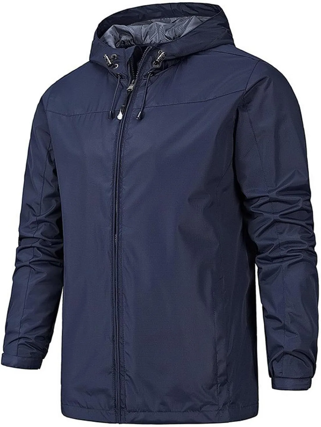 Womens Waterproof Rain Jacket Hooded Windproof Windbreaker Midweight Raincoat Outdoor Hiking Sun Protection Coat