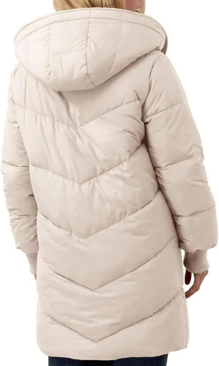 Women's Winter Down Jackets Sherpa Lined Long Puffer Jacket Button Down Zip Up Hooded Coats Thicken Warm Outwear Coat