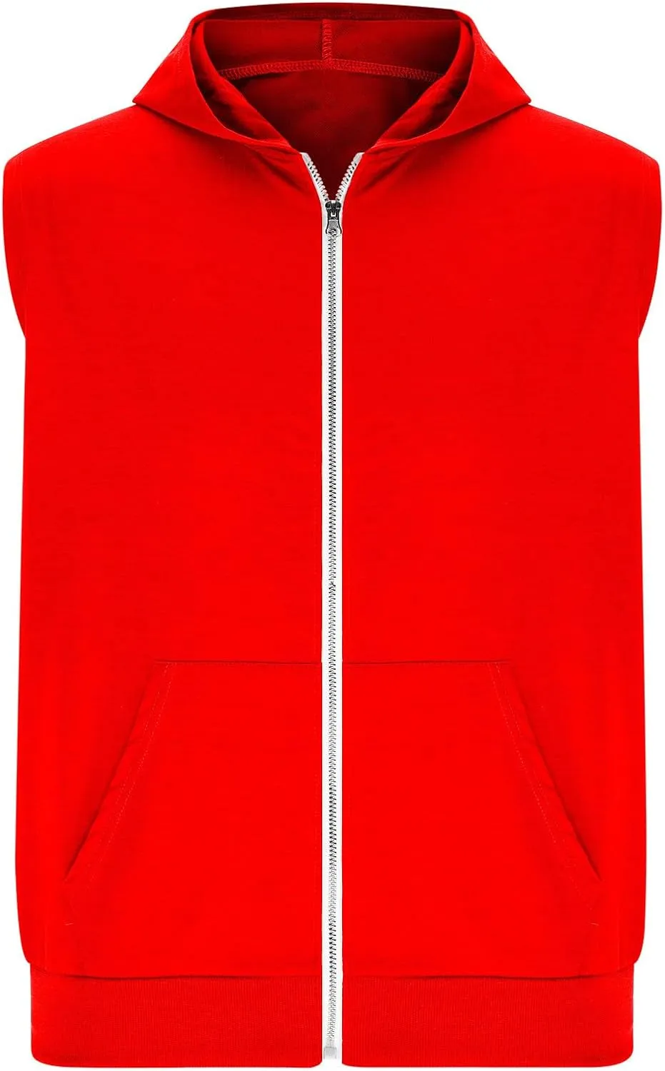 Workout Sleeveless Hoodies for Men Full-Zip Tank Tops Summer Shirts Muscle Fitted Athletic Tank Tops Summer Outfits