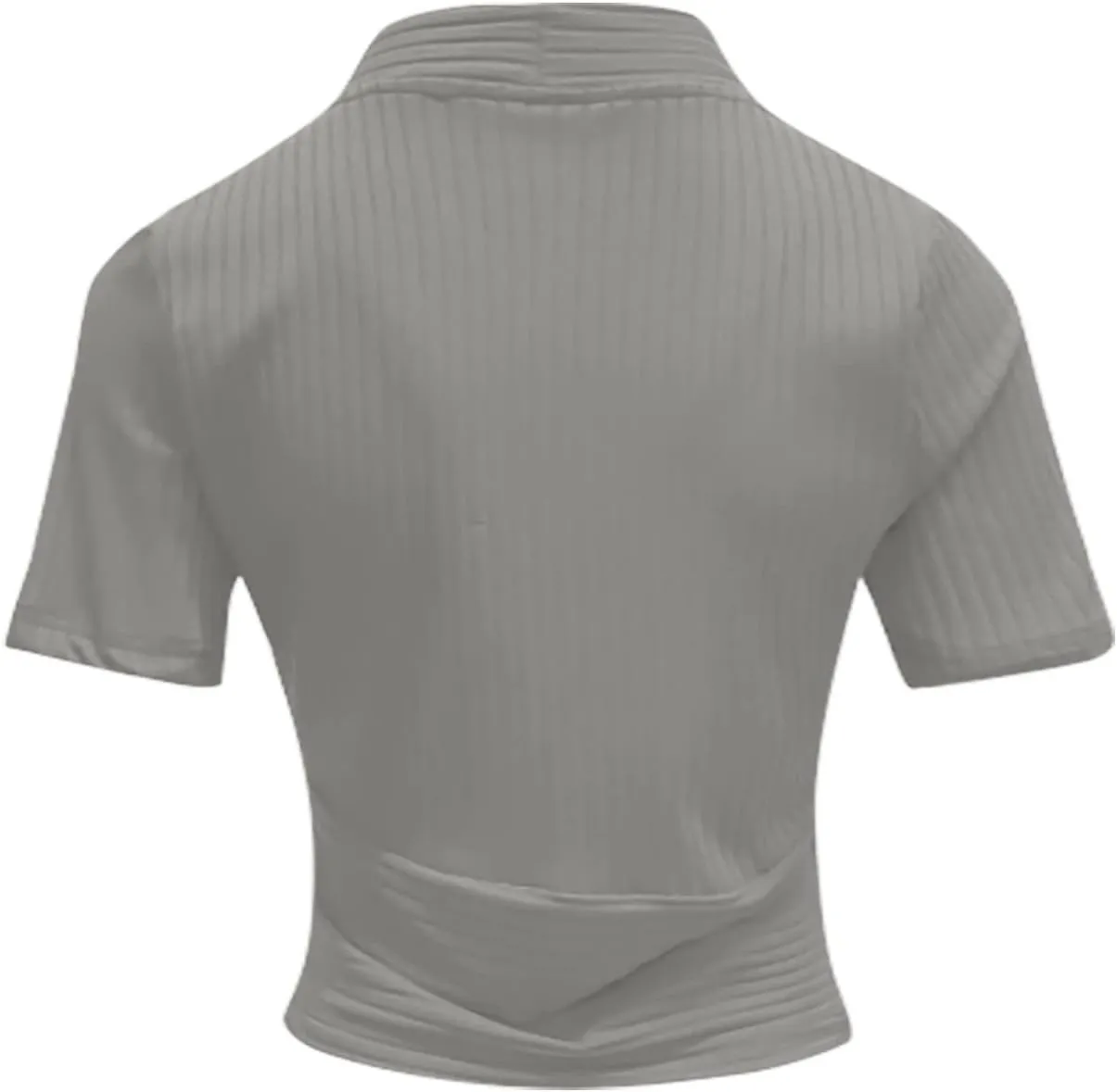 Workout Tops Womens Summer Sexy Short Sleeve Crop Top Solid Deep V Neck Shirts Casual Trendy Slim Fit Tees Blouses