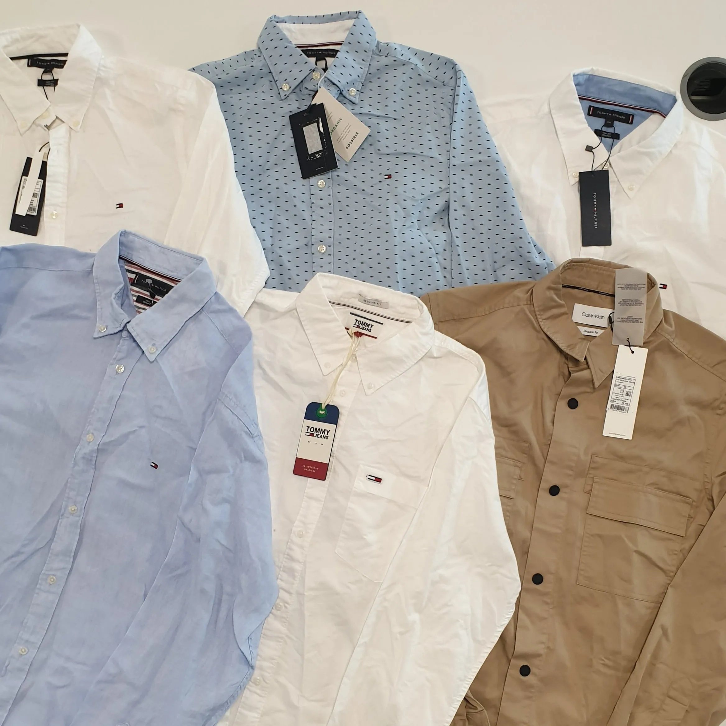 x6 Men's Mixed Tommy Hilfiger & Calvin Klein Colour Casual Shirts Bundle