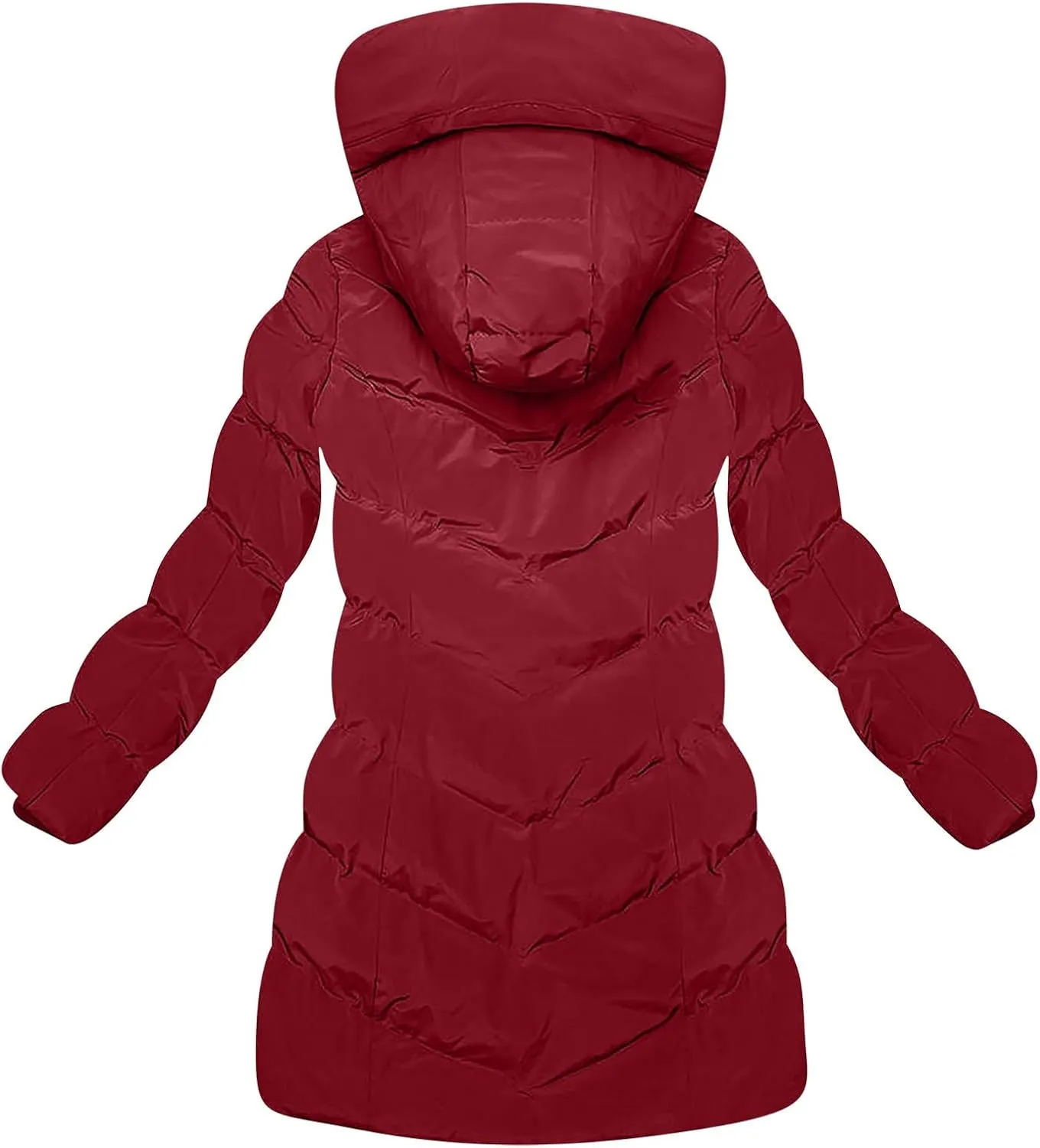 XUNRYAN Womens Puffer Sherpa Jackets Winter Warm Coat Mid Long Quilted Fleece Down Jacket Hooded Thick Anorak Parka Outerwear