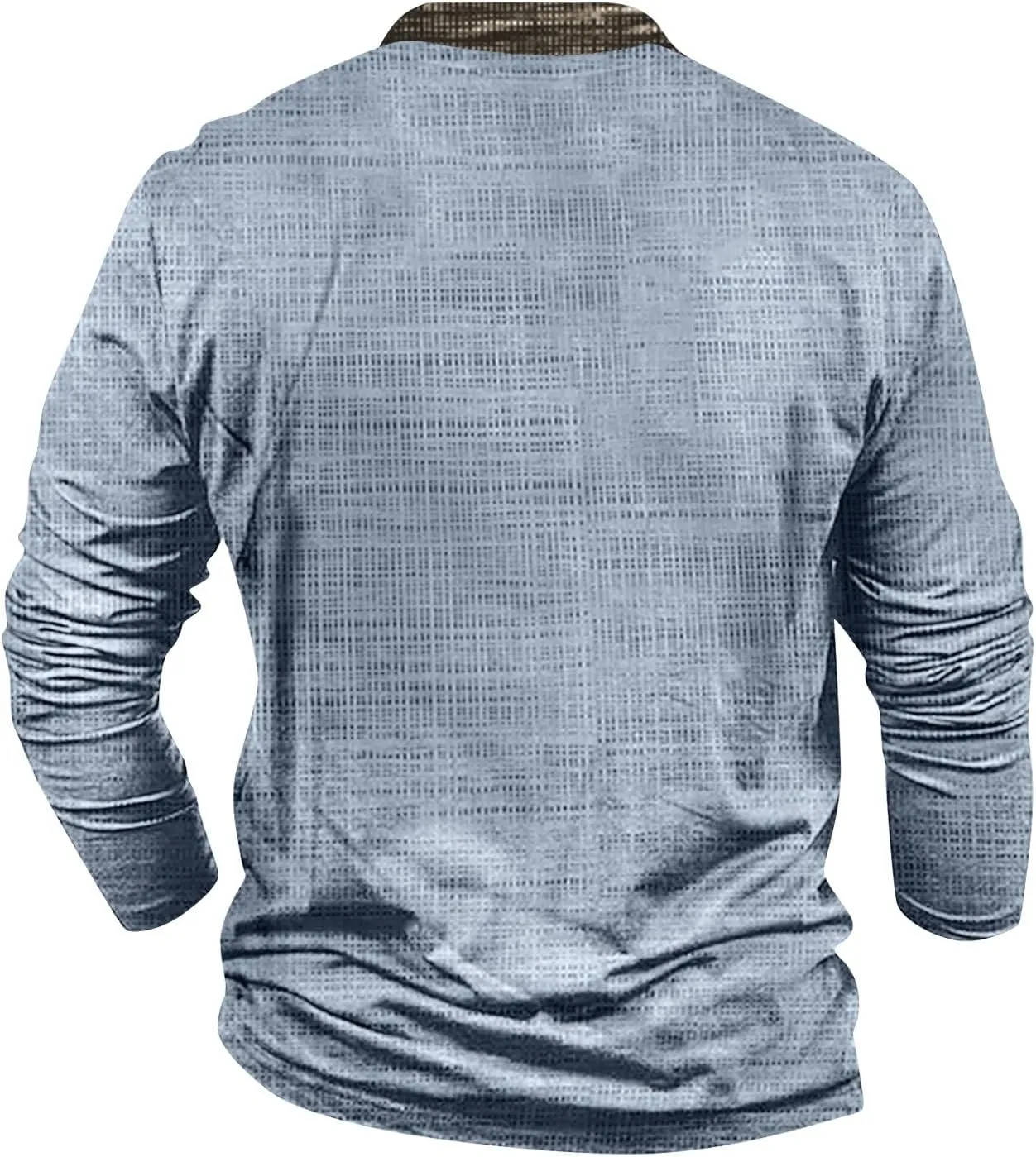 Ymosrh Men's Polo Shirts V-Neck Sweater 3D Digital Printing Stand Collar 3 Button Vintage Shirts, M-3XL