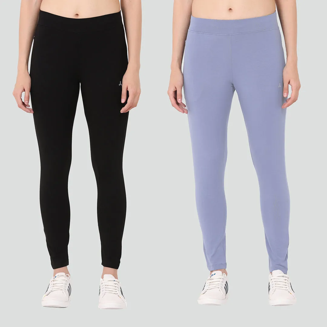 Yoga Pants Pack of 2 - Black & Opera Mauve
