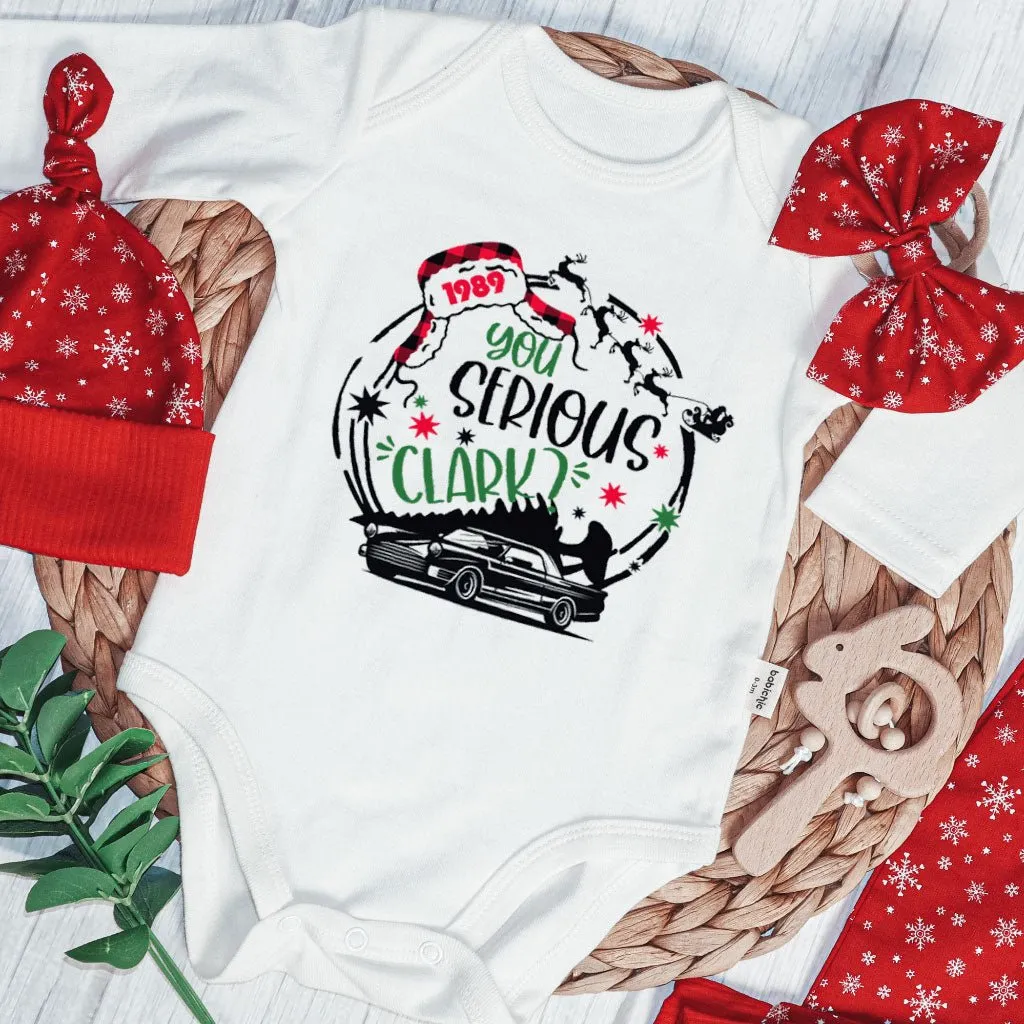 You Serious Clark Christmas Baby Onesies and Long Pants Set | National Lampoon's Christmas Vacation Baby Onesie