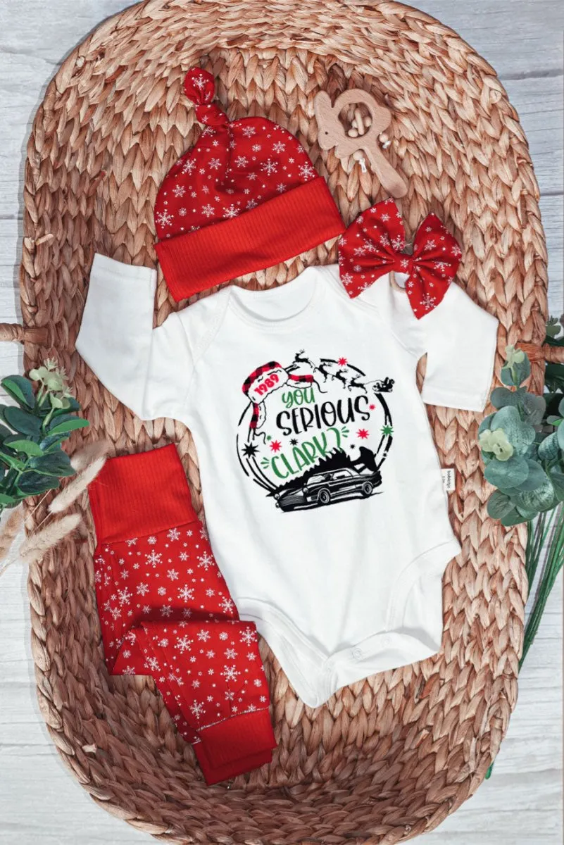 You Serious Clark Christmas Baby Onesies and Long Pants Set | National Lampoon's Christmas Vacation Baby Onesie