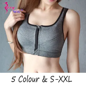 Zipper Push Up Sports Bras